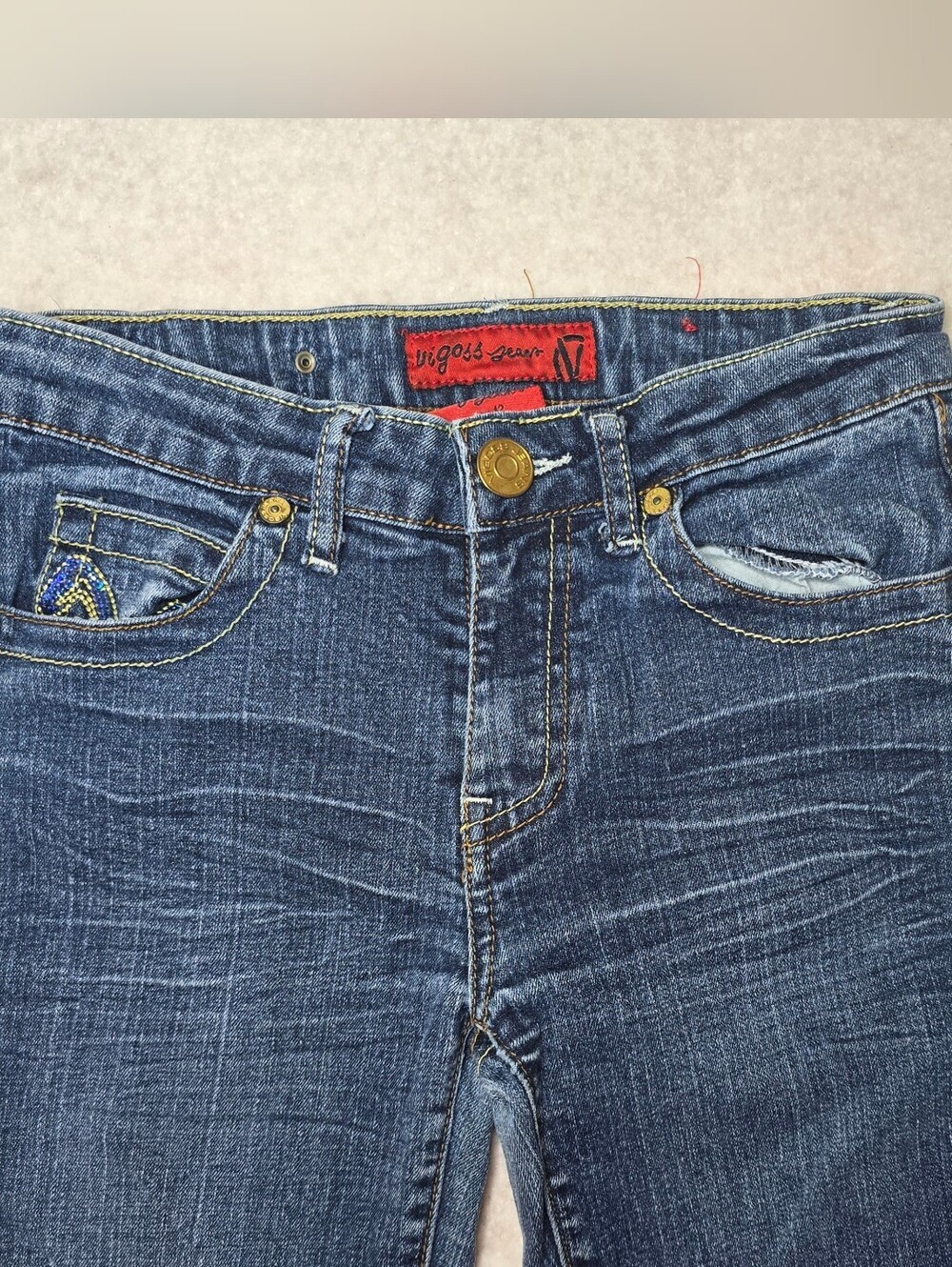 Vigoss Bootcut Low-rise Mid Wash Blingy Girls Jeans Size 12 - Picture 3 of 12